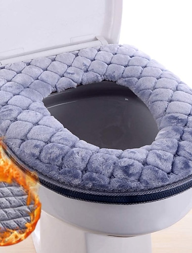  capa de assento de toalete almofada universal de pelúcia capa de assento de toalete quente capa de assento de toalete bonito alça de tricô capa de assento de toalete