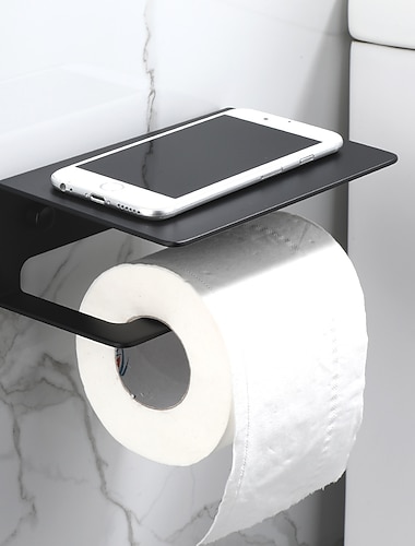  uchwyt na papier toaletowy wielofunkcyjny uchwyt na papier w rolce czarny mat space aluminium