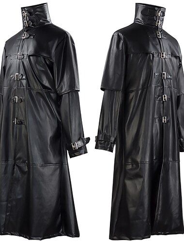  Natale Moda Raffinato Cappotto Mascherata Trench Medico della peste Tinta unica Per uomo Halloween Carnevale Mascherata Feste Halloween Adulti Cappotto