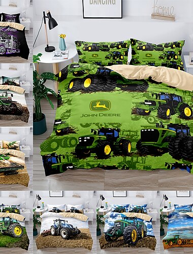  3d beddengoed boerderij tractor print print dekbedovertrek beddengoed sets dekbedovertrek met 1 print print dekbedovertrek of sprei, 2 kussenslopen voor dubbel/queen/king