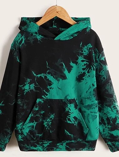  男の子 3D グラフィック タイダイ パーカー 長袖 3Dプリント 春 秋 活発的 スポーツ ファッション ポリエステル 子供 3〜13歳 アウトドア 日常 屋内 レギュラー