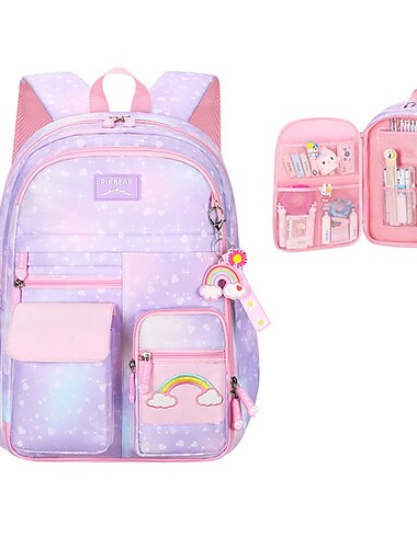  Schulrucksack Cartoon-Rucksack für Schülerinnen, atmungsaktiv, große Kapazität, Kinderrucksäcke, Geschenk zum Schulanfang