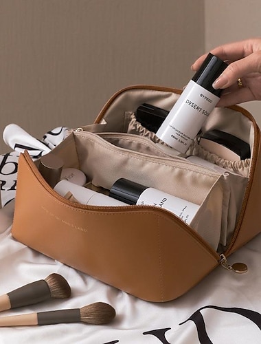  Reise-Kosmetiktasche, große Kapazität, tragbare Make-up-Tasche, Kulturbeutel mit Trennwand, Reise-Kulturbeutel, Kosmetik-Aufbewahrungstasche für Frauen und Mädchen