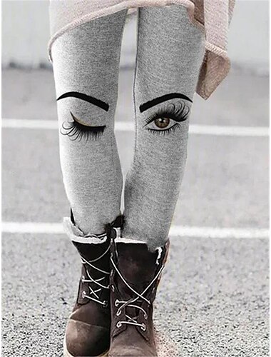  Damen Leggings Hosen Mode Leggings Voller Länge Mittlere Taille Katzenstreifen Blumen  Floraler Druck Bauchkontrolle Po-Hebung Komfort hohe Elastizität Halloween Lässig Wochenende Bildfarbe 1 Bild