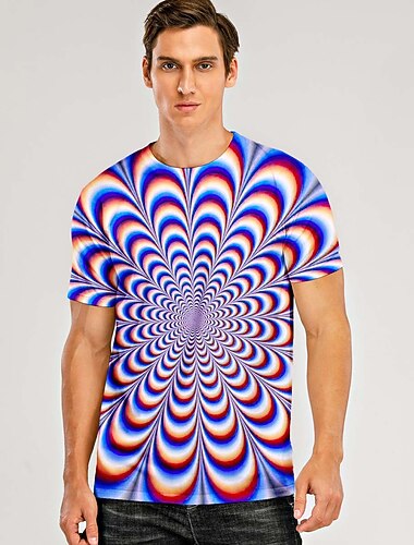  Férfi Grafika 3D nyomtatás Ing Póló Pólók Rövid ujjú póló 3D nyomtatás Klasszikus gallér Ing Alap Alkalmi Napi Hétvége Medence Bíbor Lóhere Ruházat Extra méret S M L XL XXL 3XL 4XL