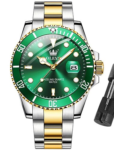  OLEVS Mens Quartz Watches Top Brand Luxury Business Waterproof Luminous Large Dial Men Wristwatches Sports Stainless Steel Watch