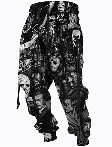  Voor heren Joggingbroeken Jogger Broek Trekkoord Zijzakken Elastische taille Grafische prints Comfort Ademend Buitensporten Casual Dagelijks Katoenmix Terry Streetwear Ontwerper Zwart Paars