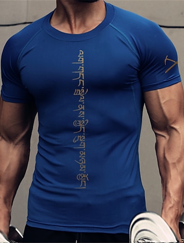  Homme Vetement Musculation T Shirt Compression Chemise de course Manche Courte Tee-shirt Athlétique Respirable Séchage rapide Evacuation de l'humidité Exercice Physique Fonctionnement Entraînement