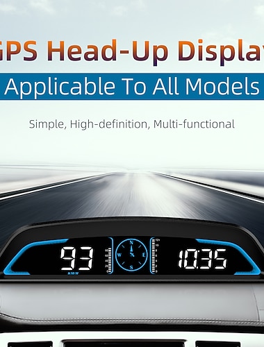  Vitezometru digital GPS Setul cu cască universal pentru mașină Afișaj LCD mare de 5,5 inci hud cu viteză mph alertă de oboseală avertizare de supraviteză contor de parcurs pentru toate vehiculele