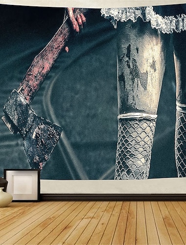  Halloween Horror Wandteppich Wanddekoration großer Wandteppich Wandbild Dekor Fotografie Hintergrund Decke Vorhang Home Schlafzimmer Wohnzimmer Halloween Dekorationen