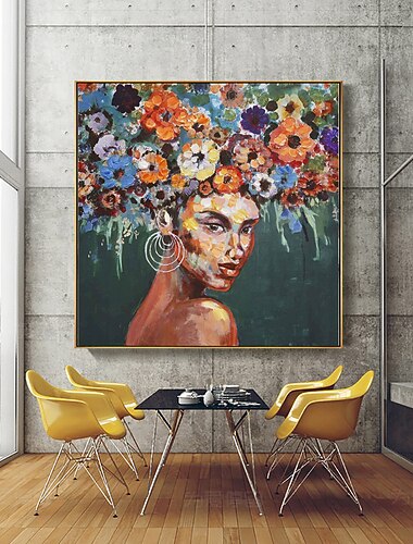  Handmade Oil Painting Canvas Wall Art Decoration Figure Portrait Fashion Girl for Home Decor Rolled Frameless Unstretched Painting
