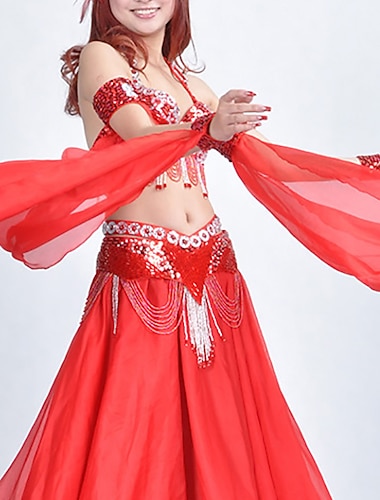  Χορός της κοιλιάς Αξεσουάρ Χορού Βραχιόλι Καθαρό Χρώμα Κόψιμο Παγιέτες Γυναικεία Εκπαίδευση Επίδοση Με πούλιες Πολυεστέρας
