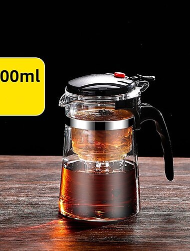  ceainic din sticlă rezistentă la căldură cu strecurătoare de ceai din oțel inoxidabil, ceainic de flori, set de haine kung fu, oală puer oolong