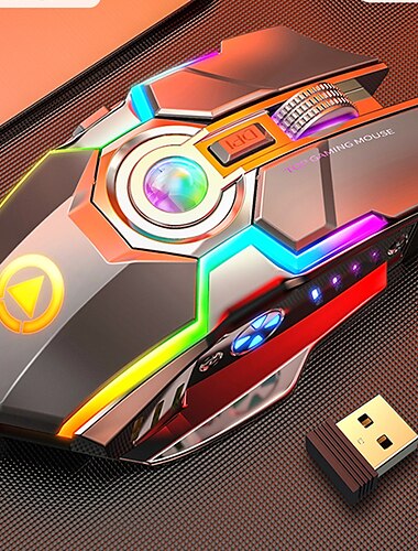  a5 wiederaufladbare kabellose Gaming-Maus RGB leuchtend stumm leise bunte Computer-Gaming-Maus