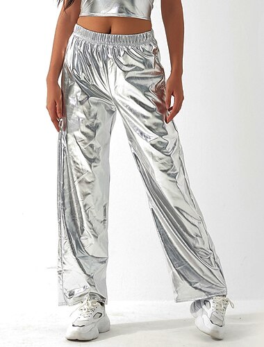  Metallisch 1980er Hip Pop PU - Leder Bleistifthosen Hose mit geradem Bein Damen Karnevalskostüm Maskerade Party Junggesellinnenabschiedsparty Pride Parade Erwachsene Hose