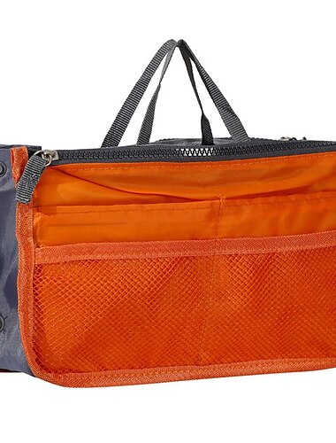  Handtas-organizer voor dames – grote capaciteit, ritssluiting, draagbaar met handvat – ideaal voor reizen, documenten, kaarten en kleine spullen