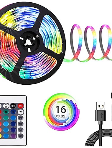 Led strip licht 5v usb 24key afstandsbediening 1/2/3/5m rgb 5050 tv achtergrond verlichting home decoracion fairy led verlichting