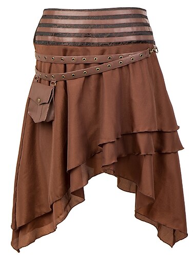  Retro Vintage Mittelalterlich Steampunk Rock Ren Faire Pirat Wikinger Damen Seeräuber Fantasie Steampunk Halloween Karneval Party LARP Erwachsene Rock Ganzjahres