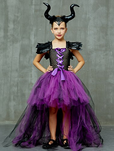  Heks verderfelijk Outfits Tutu Walpurgisnacht Prinses Zoet Film cosplay for Voor meisjes Kinderen Maskerade