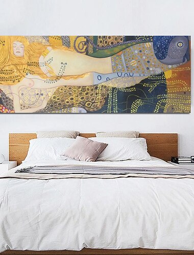  Pintura a óleo pintada à mão arte da parede clássica klimt famosa decoração de casa decoração lona rolada sem moldura não esticada