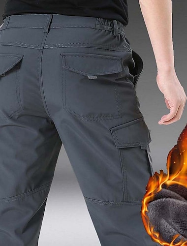  Męskie Spodnie turystyczne Spodnie z podszewką z polaru Spodnie softshell Wojsko Zima Na wolnym powietrzu Keep Warm Odporność na wiatr Oddychający Wodoszczelny Spodnie Doły Elastyczny pas Kieszeń na