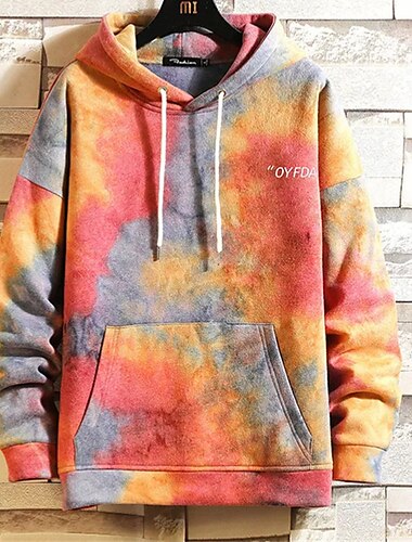  Herren Batik Grafik-Drucke Hoodie Sweatshirt Kapuze Hoodies Pullover Hoodie Sweatshirt Kapuze Langarm Sweatshirt mit Kapuze Mit Kapuze Strassenmode 3D-Druck Täglich Sport Rote Orange Bedruckt