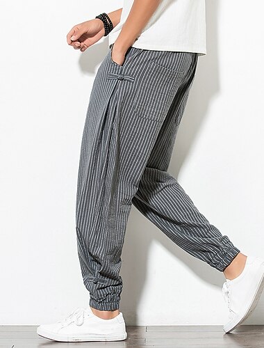  Herren Jogginghose Trainingshose Jogginghose Jogger Hose Hosen Sommerhosen Strandhose Kordelzug Elastische Taille Streifen Komfort Atmungsaktiv Casual Täglich Strassenmode Baumwollmischung Sport