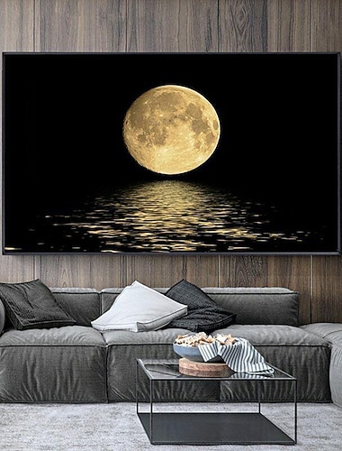  paysage imprime des affiches/image noir et blanc lune mur art tenture murale cadeau décoration de la maison roulé toile pas de cadre sans cadre non étiré taille multiple