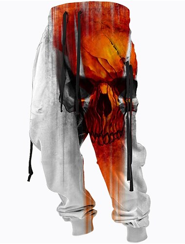  Voor heren Joggingbroeken Jogger Broek Trekkoord Zijzakken Elastische taille Doodskoppen Grafische prints Comfort Ademend Buitensporten Casual Dagelijks Katoenmix Terry Streetwear Ontwerper blauw