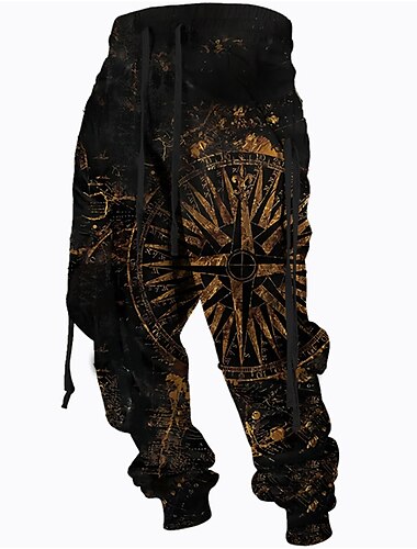  Voor heren Joggingbroeken Jogger Broek Trekkoord Zijzakken Elastische taille Grafische prints Comfort Ademend Buitensporten Casual Dagelijks Katoenmix Terry Streetwear Ontwerper Zwart blauw