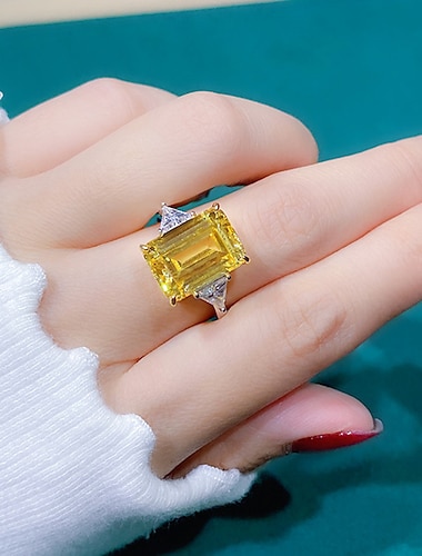  Bague / Anneaux Mariage Géométrique Jaune Rose Blanche Cuivre Strass à la mode simple Luxe 1 pc / Femme / Boucle d'Oreille Unique / du quotidien / Fiançailles