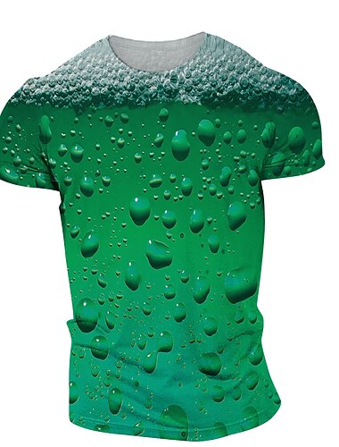  Férfi Uniszex Grafika Buborék Sör Póló Pólók Rövid ujjú póló 3D nyomtatás Kerek Ing Utcai sikk Alap Napi Hétvége Sárga Rubin Bíbor Tavaszi nyár Ősz & tél Ruházat Ázsiai méret S M L XL XXL 3XL