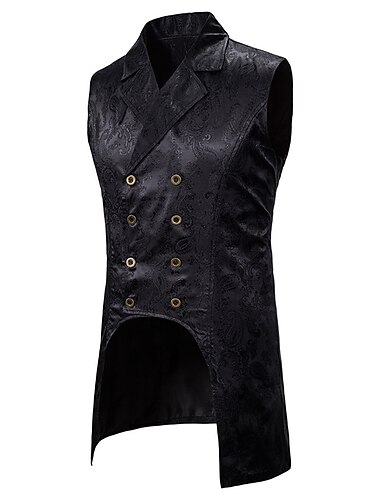  Herren Freizeitjacke Weste Hochzeit Strasse Täglich Festtage Strassenmode Brautkleider schlicht Winter Tasche Retro Polyester Windundurchlässig warm halten Feste Farbe Einreihiger Verschluss