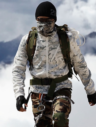  Herren Militärische taktische Jacke Fleecejacke für Wanderer Winter Draussen warm halten Wasserdicht Windundurchlässig Fleece-Futter Oberbekleidung Windbreaker Windjacke Trench Coat Weiß Tarnung