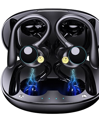  YYK580 Écouteurs sans fil TWS Casques oreillette bluetooth Contour d'Oreille Bluetooth 5.2 Stéréo Détection automatique des oreilles IPX6 étanche pour Apple Samsung Huawei Xiaomi MI Aptitude Exercice