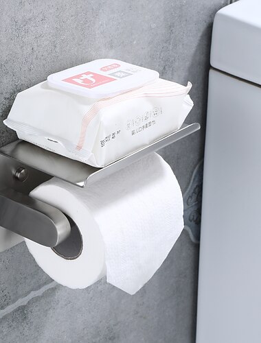  304 Edelstahl Toilettenpapierhalter multifunktionaler Aufbewahrungsrollenpapierhalter verdickte Platte schwarz matt gebürstet matt gold matt optional