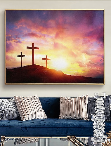  håndlaget oljemaleri lerret veggkunst dekorasjon fotografi bilder religion jesus kors vakker natur for hjemmeinnredning rullet rammeløst ustrukket maleri