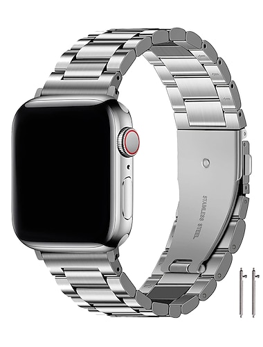  Gliederarmband Kompatibel mit Apple Watch Armband 38mm 40mm 41mm 42mm 44mm 45mm 49mm Schnalle Luxus Metallverschluss Edelstahl Ersatzarmband für iwatch Serie Ultra 8 7 6 5 4 3 2 1 SE