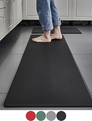  Alfombras y tapetes de cocina, alfombra de pie, alfombra acolchada antifatiga, alfombra de espuma cómoda de cuero de PU para el hogar, oficina, fregadero, lavandería, escritorios de pie