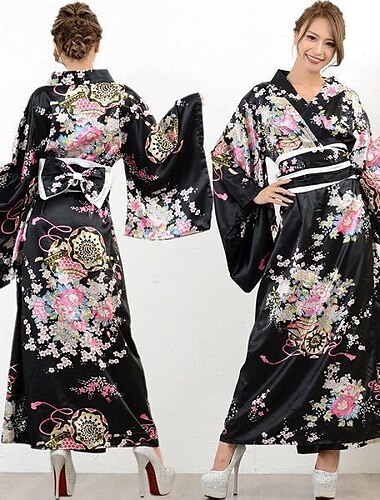  Damen Yukata Kleid Kimonoo Japanisch traditionell Maskerade Erwachsene Kimono Mantel Party