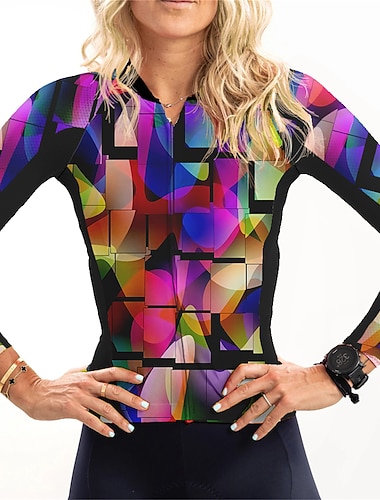 Damskie Koszulka rowerowa Graficzny Śmieszne Długi rękaw Rower Dżersej Top z 3 tylnymi kieszeniami Kolarstwo górskie Kolarstwie szosowym Szybkie wysychanie Odblaskowe paski Kieszeń na plecach   Damskie Koszulka rowerowa Graficzny Śmieszne Długi rękaw Rower Dżersej Top z 3 tylnymi kieszeniami Kolarstwo górskie Kolarstwie szosowym Szybkie wysychanie Odblaskowe paski Kieszeń na plecach