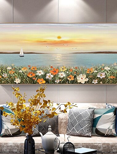  Mintura fait à la main texture épaisse fleurs paysage peinture à l'huile sur toile art mural décoration moderne image abstraite pour la décoration intérieure roulé sans cadre peinture non étirée