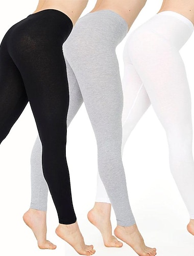  collants de mode pour femmes leggings pantalons pleine longueur week-end décontracté extensible uni contrôle du ventre bout à bout maigre rose rouge 2xl