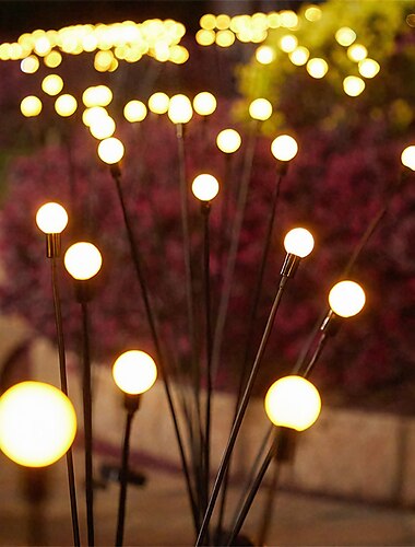  2 stücke solar garten lichter starburst schwankende update lichter 10 leds solar led licht outdoor garten lichter feuerwerk glühwürmchen schwankendes licht landschaftsbeleuchtung für hof weg rasen