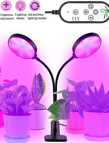  1/2 Uds crece la luz led de espectro completo phytolamps usb crece la luz con control de temporizador clip de escritorio phyto lámparas para plantas plántulas flores caja de cultivo