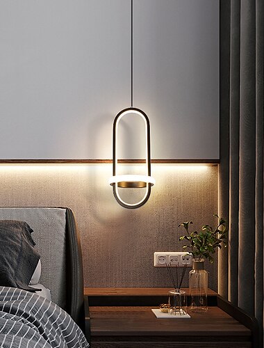 15cm led suspension ligne design formes géométriques métal style artistique style moderne nouveauté finitions peintes noir contemporain artistique 85-265v