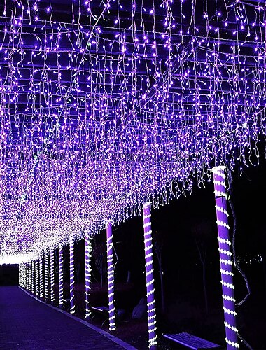  Уличные рождественские ледяные занавески для окон 6x1M-300LED подключение 9 цветов дистанционное управление окно настенный крепеж теплый белый RGB для спальни вечеринки Рождества/Хэллоуина 31V штекер
