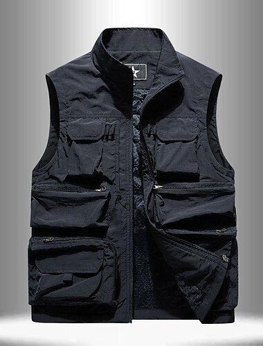  Herren Anglerweste Weste für Wanderer Weste / Fahrradweste Shirt Außen Atmungsaktiv Wasserdicht Rasche Trocknung Leicht Schwarz Grau Kaki Klettern Camping / Wandern / Höhlenforschung / Militär