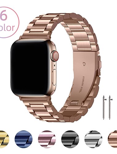  Brazalete de Eslabones Compatible con Apple Watch Correa 38mm 40mm 41mm 42mm 44mm 45mm 49mm Hebilla Lujo Cierre Metálico Acero Inoxidable correa de repuesto para Serie iwatch Ultra 8 7 6 5 4 3 2 1 SE
