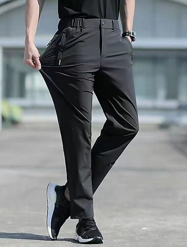  Men's Hiking Pants Trousers Summer Outdoor Breathable Water Resistant Quick Dry Lightweight Pants / Trousers Bottoms Zipper Pocket Elastic Waist Black Grey Camping / Hiking / Caving L XL 2XL 3XL 4XL
